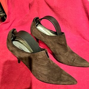 CNC Costume National Dark Brown Suede Heels